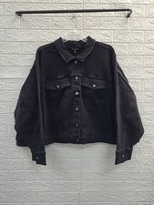 New Universal Standard Kelsey Denim Jacket Broken Black Size 3xlarge