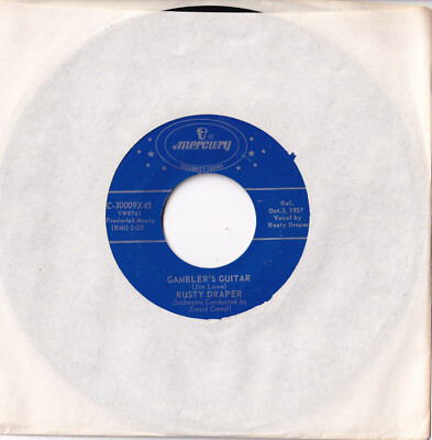 Rusty Draper   Gambler's Guitar / Angry 7'' 45 Mercury, Country, near mint
