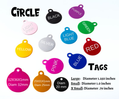 LASER ENGRAVED PERSONALIZED CIRCLE PET TAG ID DOG CAT NAME TAGS DOUBLE ...