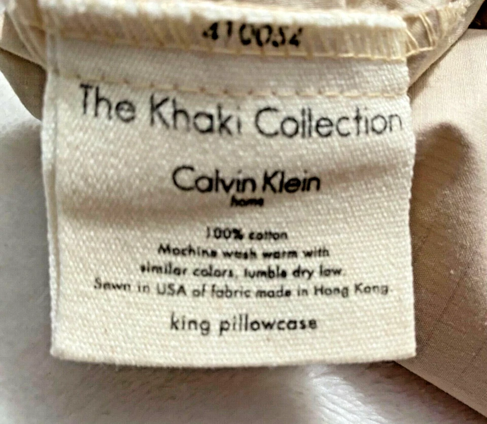 THE KHAKI COLLECTION TWO KING PILLOWCASES CHECK PERCALE 100% COTTON BEIGE RED - Image 4 of 4
