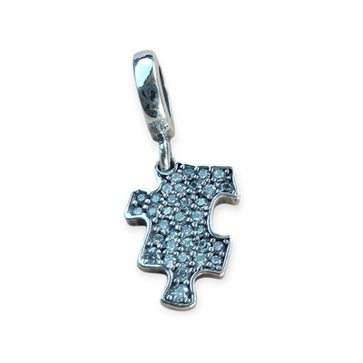 Sterling Silver Autism Awareness Puzzle Piece Dangle Charm 580