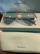 Rare Tiffany DIAMOND POINT Silver/light teal Blue Shaded TB Sunglasses Princess