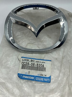 Genuine Mazda C235-51-731 Front Centre Logo Emblem Silver Snap-On
