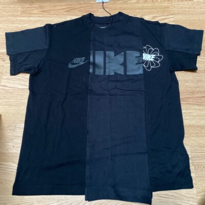 NIKE x SACAI black T-shirt Hybrid size SMALL | eBay