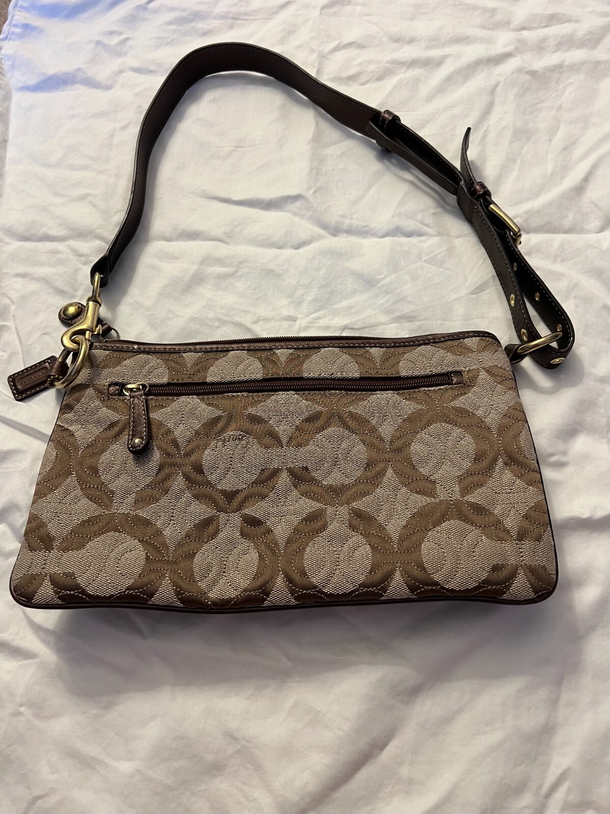 COACH Signature Quilted Canvas Shoulder Bag 42957 Rare Gem