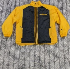 VTG 90s Apex One Puffer Jacket Yellow Black Colorblock Reversible Fleece Mens XL