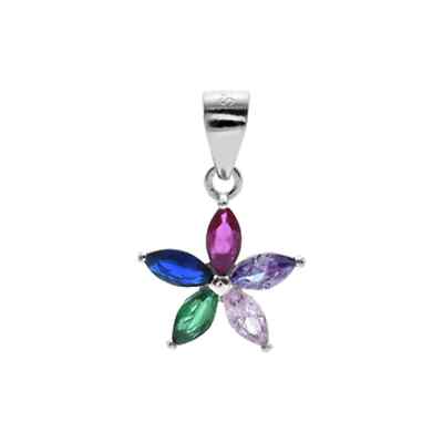 Floral Pastell Anhänger Sterling Silber 925 gepunzt alle Kettenlängen nagelneu