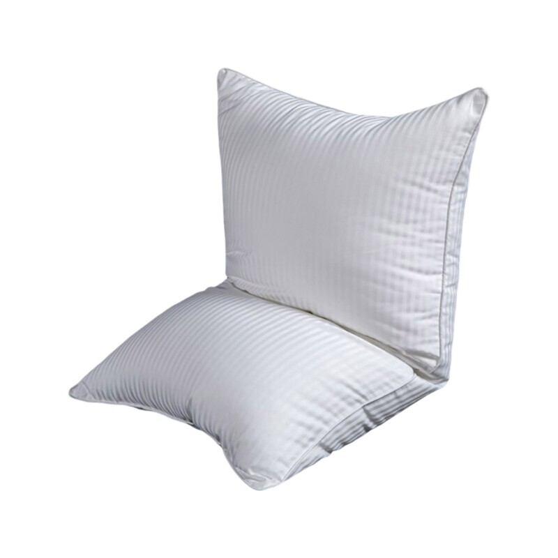 Soft Cotton Hotel Pillow Insert for Cervical Support in White Rectangle Shape