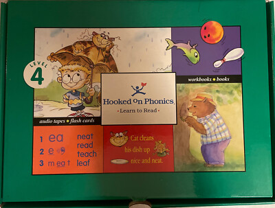 Hooked on Phonics Learn to Read Level 4 Audio Cassettes Workbook Cards  NEW
