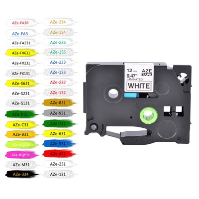 Kompatibles TZ TZe Schriftband laminiert für Brother P-Touch 6/9/12/18/24/36mm