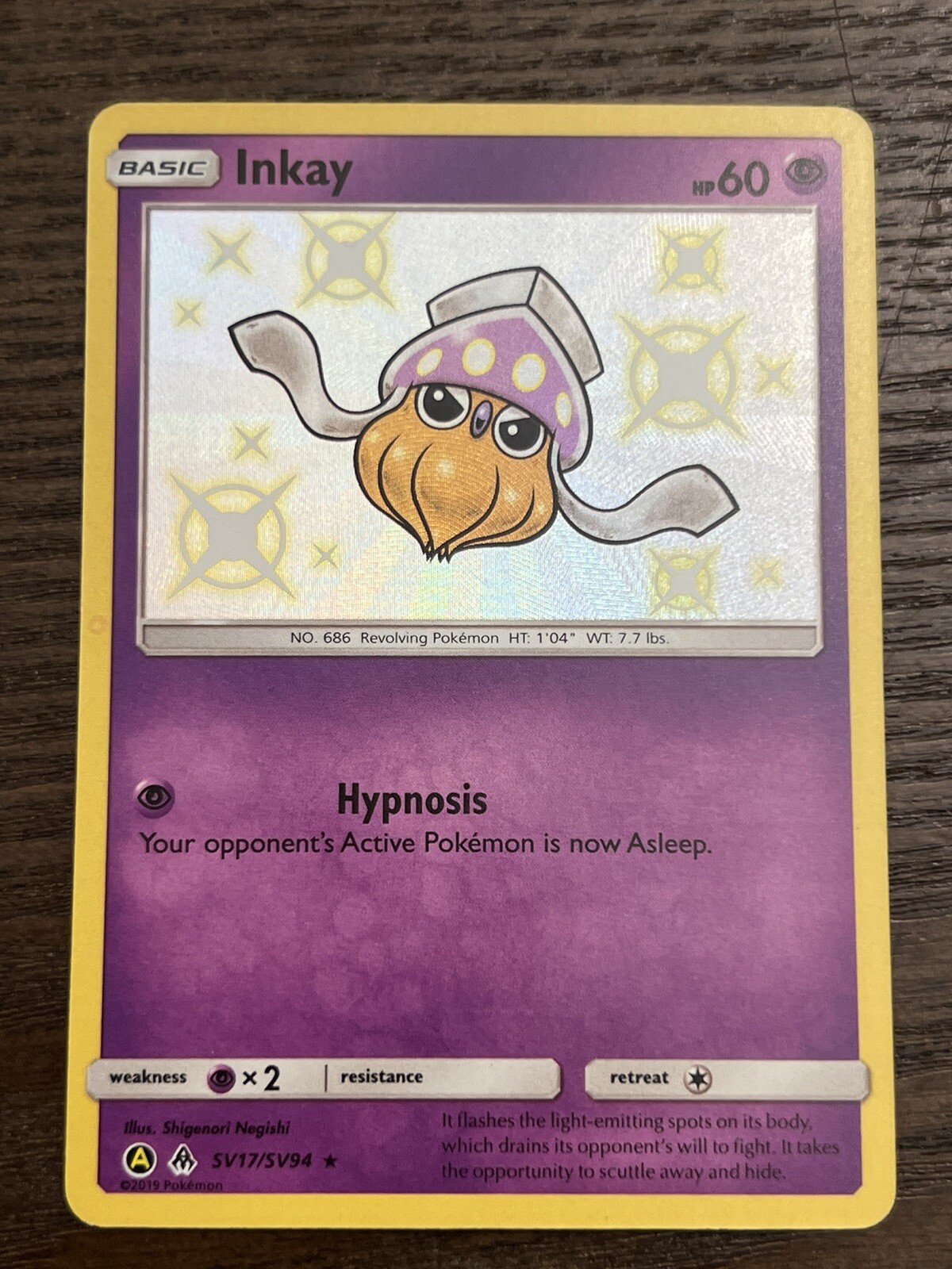 Pokemon TCG Hidden Fates: Shiny Vault #SV17/SV94 Inkay NM