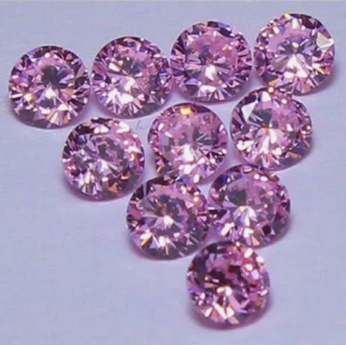 2 Pcs Loose CVD Diamond 5 mm Fancy Pink Brilliant Round VVS Certified - Picture 3 of 5