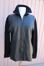 Valerie Separates Leather And Merino Wool Jacket Sweater Black Size Xl
