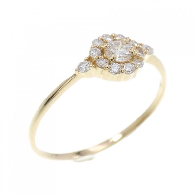 Authentic K18YG Diamond Ring 0.22CT  #270-003-875-9526