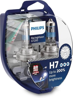 Philips Halogen RacingVision GT200 H7 Scheinwerferlampe 200%Doppelset 12972RG