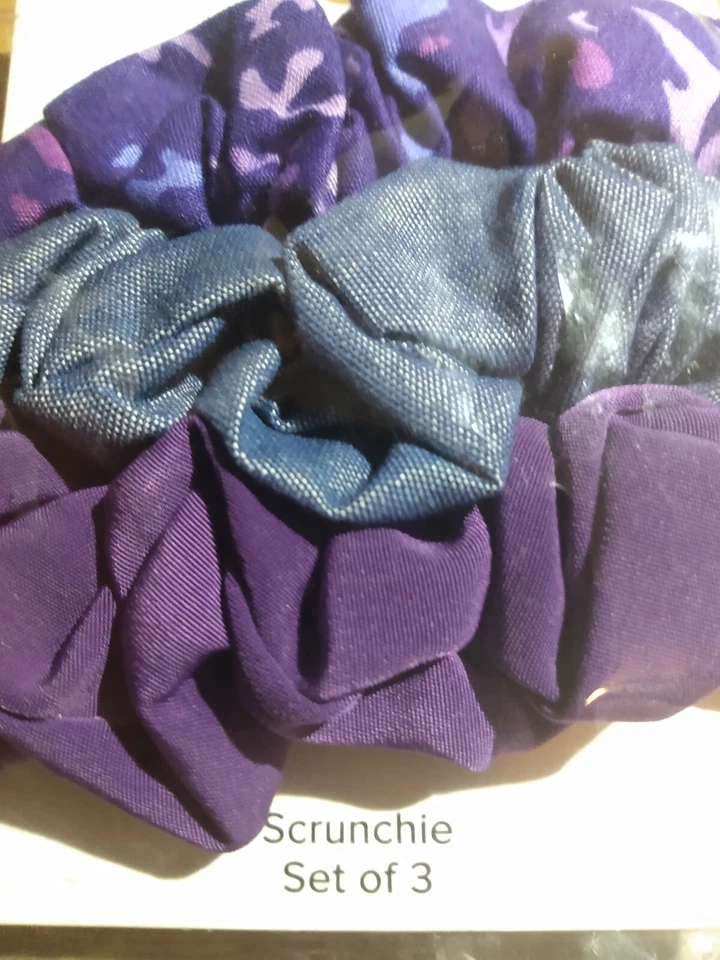 Nuevo Vera Bradley Juego de 3 Scrunchies Paisley Amatista 25125-P71 Foto 2 de 4