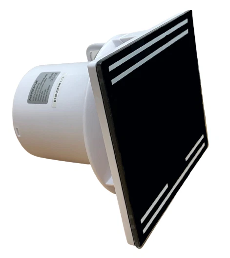 Bathroom Extractor Fan Black Glass Front 4" Timer & Humidity Sensor with Display - Image 3 of 4