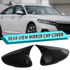 For Honda Accord 2018-2026 Glossy Black OX Horn Rear View Mirror Cover Trim 2PCS