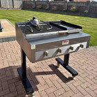 4 Burner Gas Griddle Flat Top BBQ Grill Freestanding Stainless Steel, Silver
