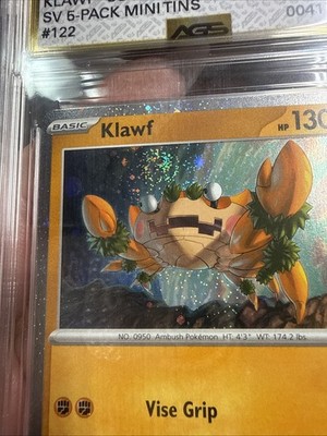 2023 POKEMON SCARLET & VIOLET SVI EN #122 KLAWF - Graded AGS 9.5 W