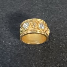 Elizabeth Taylor for AVON, Love Blooms Ring Size 7 Roses & Hearts Gold Tone '90s