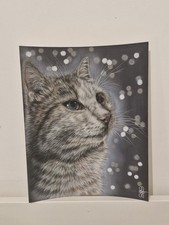 "Souvenir"–portrait de chat réaliste-pastel sec–Art animalier–Dessin original