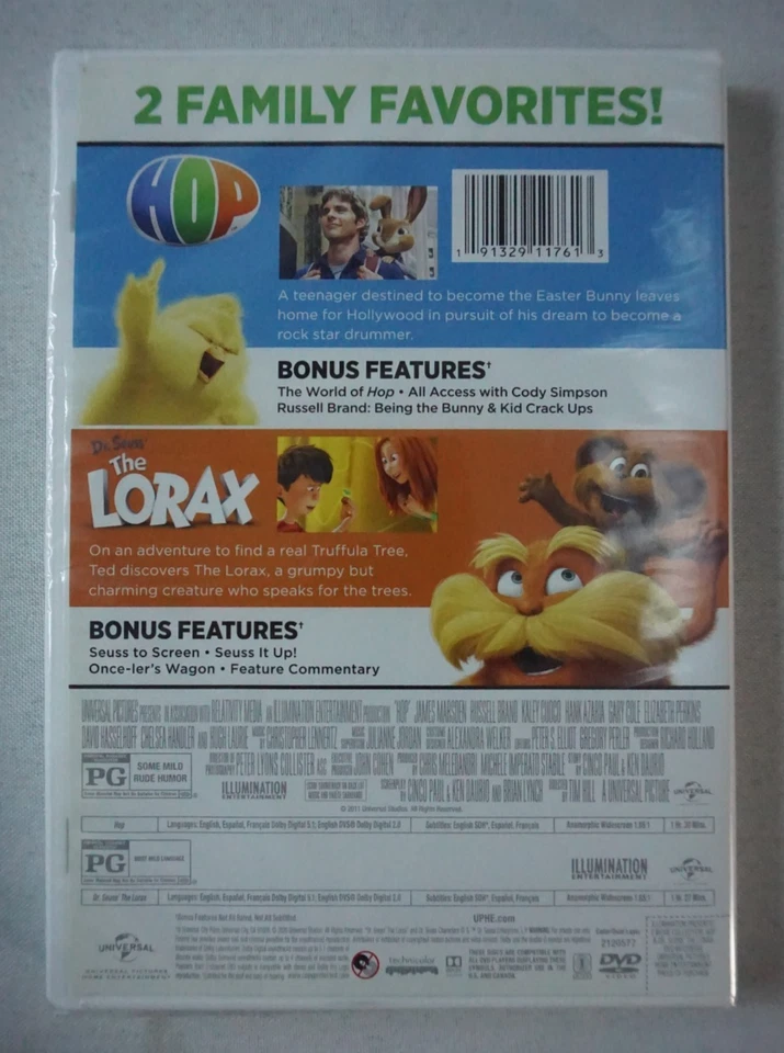 Hop/The Lorax(Dr. Seuss) 2 Movie Collection[New/Sealed DVD] - Image 2 of 2