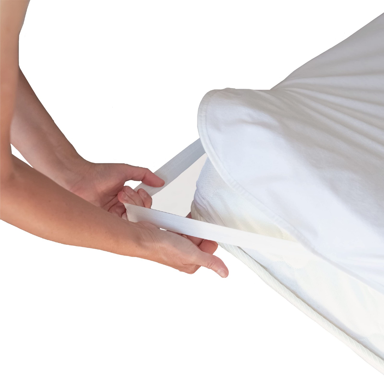 Protège-matelas 90x200 cm imperméable blanc en éponge de coton respirant avec élastiques
