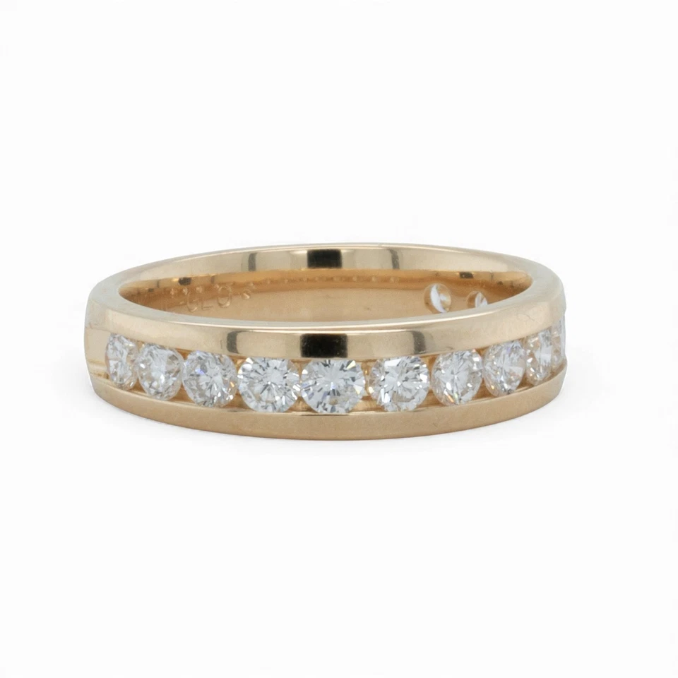 14k Yellow Gold Diamond Channel Set Band 1.12ct G-H SI2 4.6g Ring Size 7.25 - Image 2 of 4