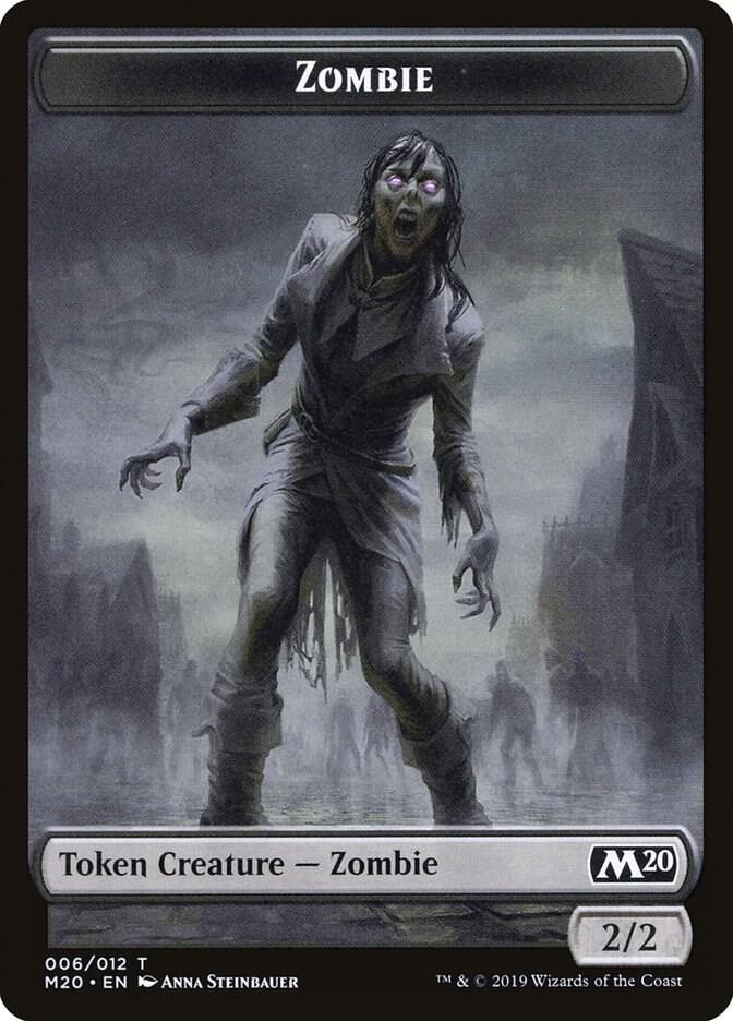 Zombie Token 6 Token Core Set 2020 Magic: The Gathering Lightly Played
