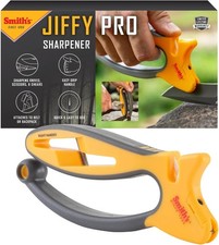 Smith's 50185 Jiffy-Pro 2 Stage Knife Scissors Shears Sharpener Grey Yellow New