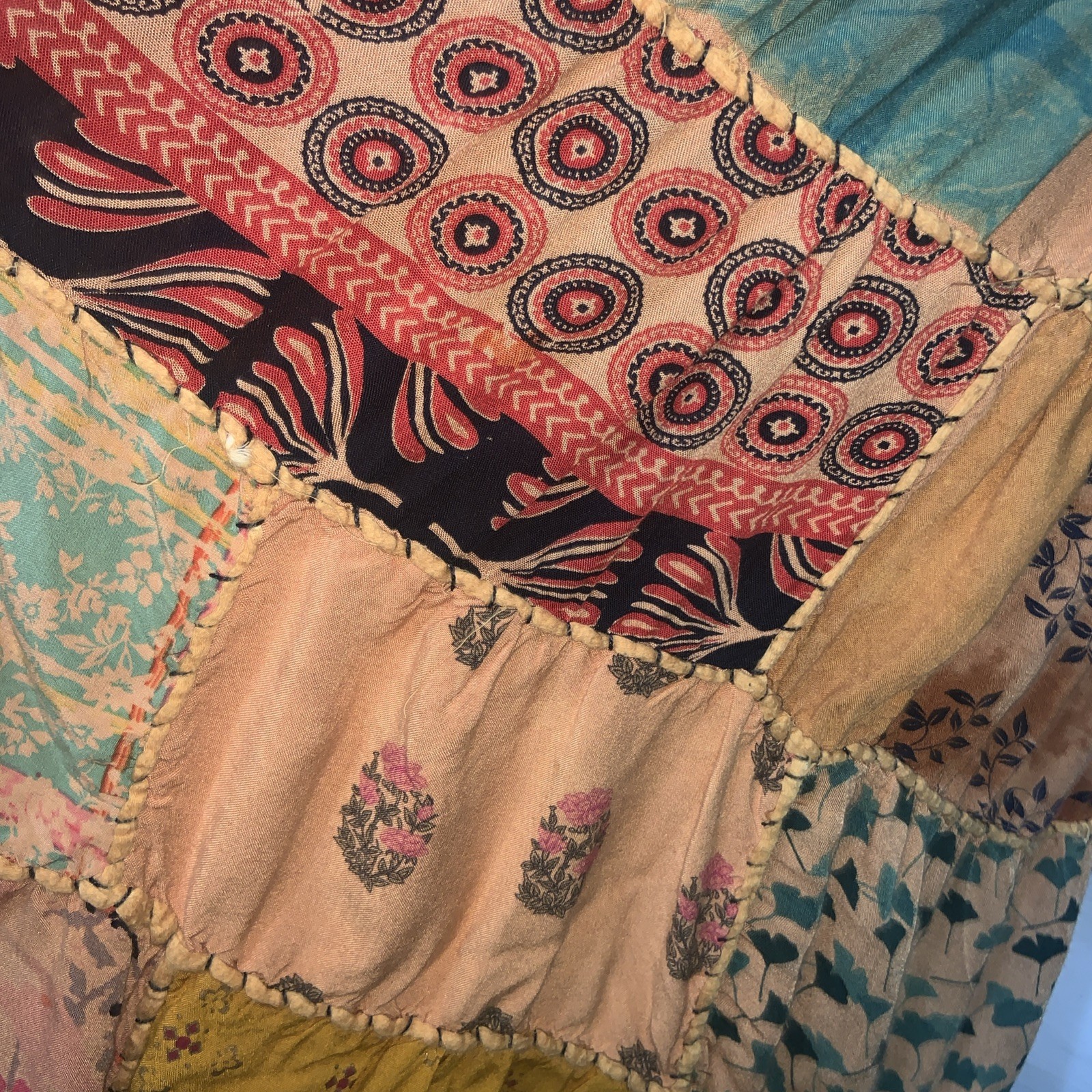 Unbranded Patchwork Maxi Skirt Medium Multicolor … - image 5