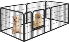 24" 6 Panel Heavy Duty Pet Playpen Dog Exercise Pen Cat Fence Crate Cage Kennel