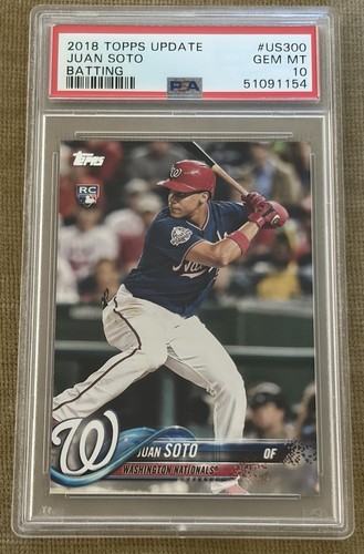 Juan Soto 2018 Topps Update #US 300 Batting Rookie RC Gem Mint PSA 10 Batting
