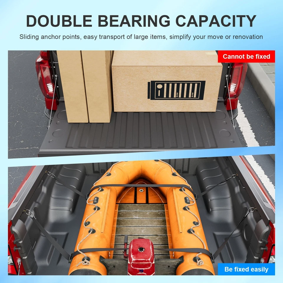 For 2022-2025 Nissan Frontier Truck Bed Rail System 5.7FT Side Rails Tie Down - Imagem 3 de 4