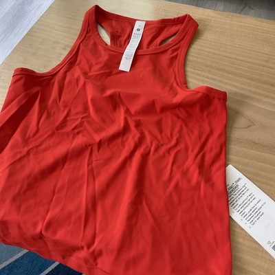 lululemon Align Waist-Length Racerback Tank Top Red 10  Stretch Breathable