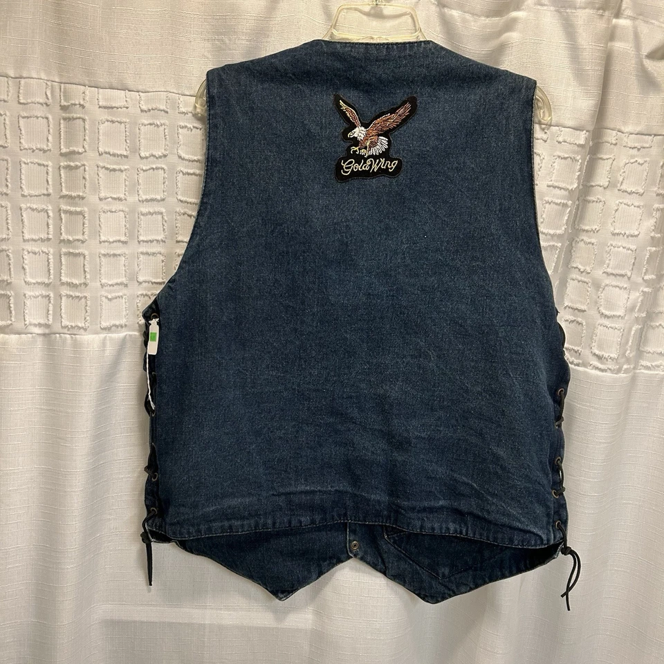 Milwaukee Performance - Mens XL Denim Col. Gold Wing Vest Concealed Carry Pocket - Image 2 of 4