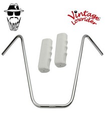 Original Lowrider 22" 22.2 Ape Handlebar Chrome Custom 120mm Grip Solid/White
