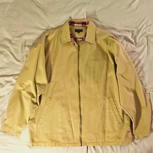 Vintage Y2k Skate Wear Matix Men's Beige Flannel Lined Jacket Twill Cotton L - product listing photo