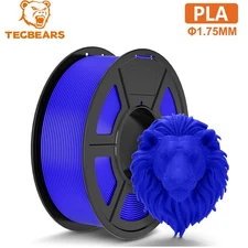 TECBEARS PLA Filament 1.75mm Blue Neatly Wound 3D Printer Filament 1Kg (2.2 lbs)