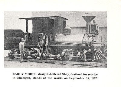 Early Model Straight Boiler Shay Michigan Service Lima Works 4.5''x3.2'' Mag Image