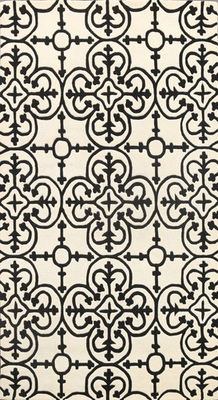 #ad Geometric Black and White Indian Hand tufted Area Rug Wool 5x8 ft $103.73