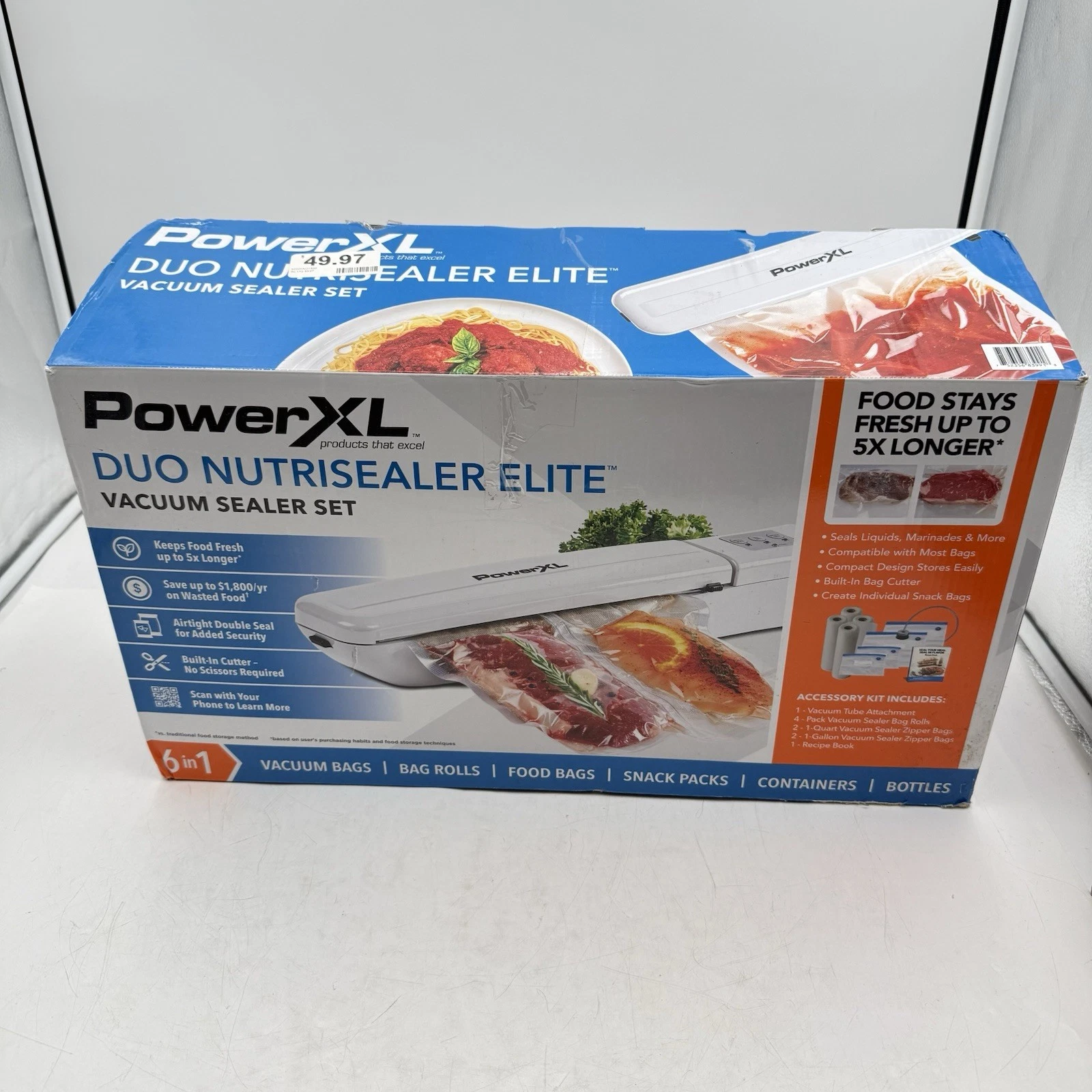 PowerXL Duo NutriSealer Elite 6-in-1 Vacuum Sealer Machine Set