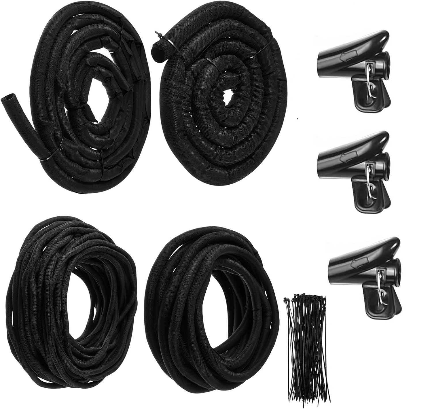 40FT Cord Protector Wire Loom Cable Sleeve Split Tubing Self Wrap Management LOT