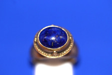 Vintage Sterling Silver Lapis Lazuli Stone Raised Ring Size 6.5