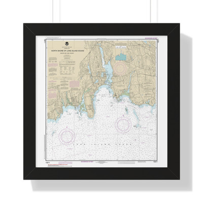Niantic Bay Connecticut Long Island Sound Nautical Chart Map Framed Poster 16x16