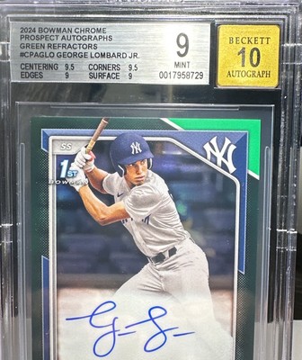2024 Bowman Chrome George Lombard Jr True Green Refractor Auto #11 