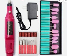 Electric Nail Drill File Acrylic Art File Manicure Pedicure Portable Machine Kit
