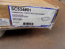 Toto SC534 01 Cotton Commercial Elongated Open-Front Toilet Seat-NO LID NEW