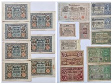 Lot of 19 banknotes, Germany, 1/2/5/20/50/100/1000 stamps
